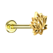 Micro labret internal thread gold-plated lotus flower