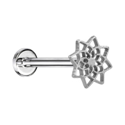 Micro Labret Innengewinde silber Lotusblume von oben
