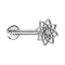Micro Labret Innengewinde silber Lotusblume von oben