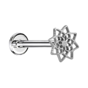 Micro Labret Innengewinde silber Lotusblume von oben