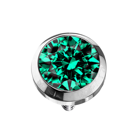 Dermal Anchor silber mit Kristall türkis