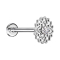 Micro Labret Innengewinde silber Blume Kristall silber