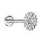 Micro labret internal thread silver flower crystal silver