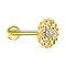 Micro labret internal thread gold-plated flower crystal silver