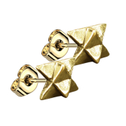 Gold-plated stud earrings two triangles