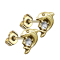 Gold-plated dolphin crystal ear stud silver
