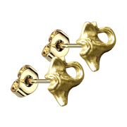 Gold-plated stingray stud earrings