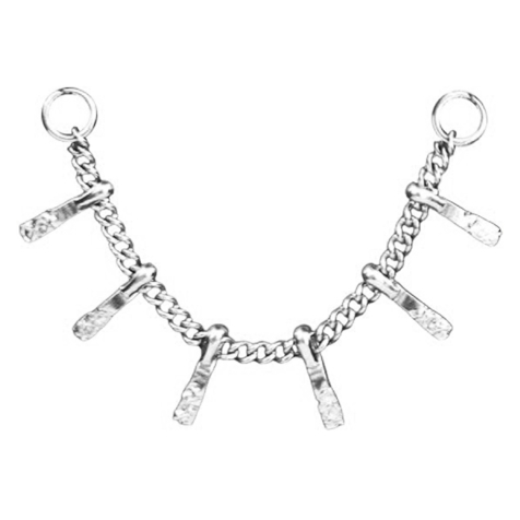 Catena di collegamento Barra di base in argento martellato