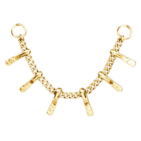 Chaîne de liaison Basic dorée Poutre martelée