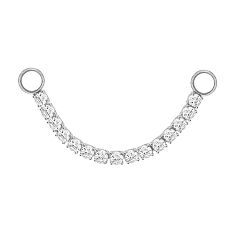 Chaîne de liaison argentée carrée cristaux argentés