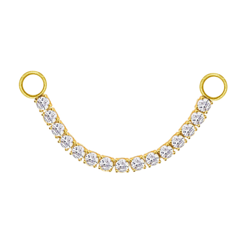 Catena di collegamento cristalli quadrati placcati oro argento