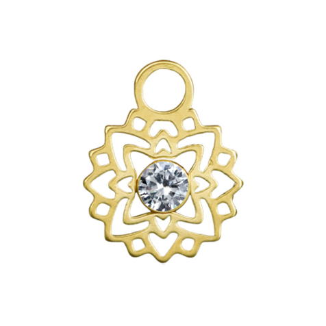 Anhänger vergoldet Blume Kristall silber