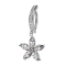 Banane pliable argent bouclier cristal argent pendentif fleur