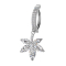 Banane pliable argent bouclier deux rangées de cristaux argent pendentif feuille