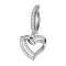 Banane pliable argent bouclier cristal argent pendentif cœur