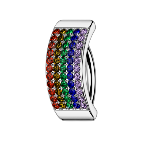 Banane klappbar silber Schild fünf Reihen Kristalle farbig