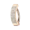 Banana hinged rose gold shield three rows of crystals multicolor