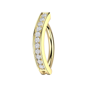 Banana a cerniera placcata oro cristalli a scudo argento