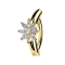 Banana hinged gold-plated shield semicircular flower crystal silver