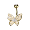 Banana gold-plated with ball gold-plated crystal silver and butterfly crystals silver