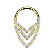 Micro anello segmentato pieghevole placcato oro con tre...