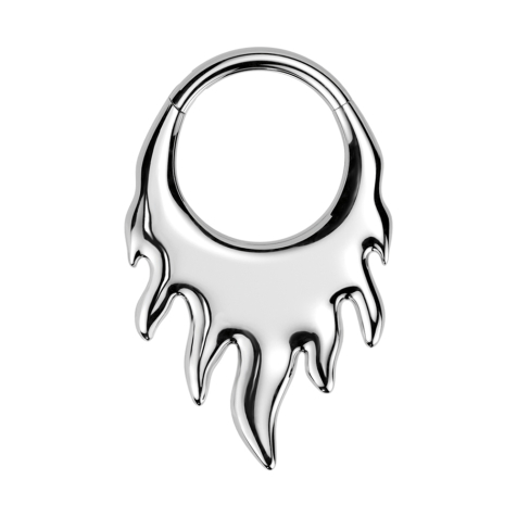 Micro Segmentring klappbar silber Flammen