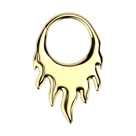 Micro Segmentring klappbar vergoldet Flammen