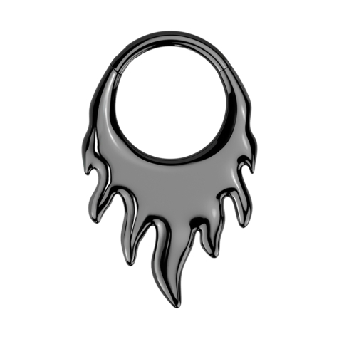 Micro Segmentring klappbar schwarz Flammen