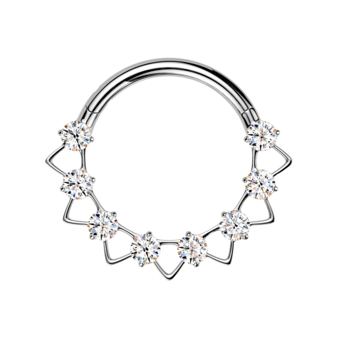 Micro Segmentring klappbar silber dreiecke Kristalle silber