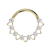 Micro Segmentring klappbar vergoldet dreiecke Kristalle...