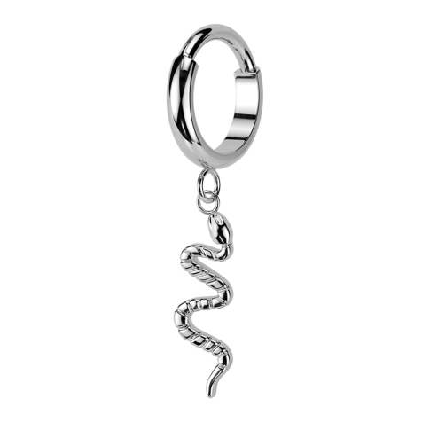Micro bague segmentée pliable argent pendentif serpent