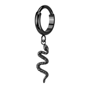 Micro bague segmentée pliable noire pendentif serpent