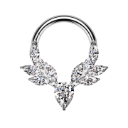 Bague micro segmentée pliable argent bois de cerf...