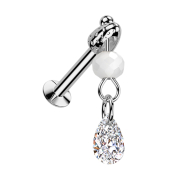 Micro Threadless UFO Labret argenté avec Cone...