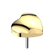 Cœur 3D sans filetage plaqué or