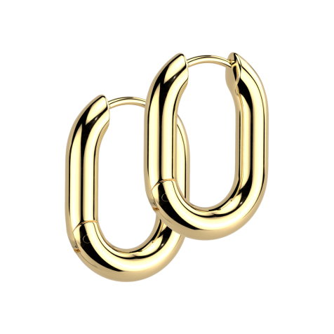 Orecchino pieghevole placcato oro Rettangolo arrotondato