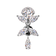 Banana argento con palla argento ciondolo vite cristalli...