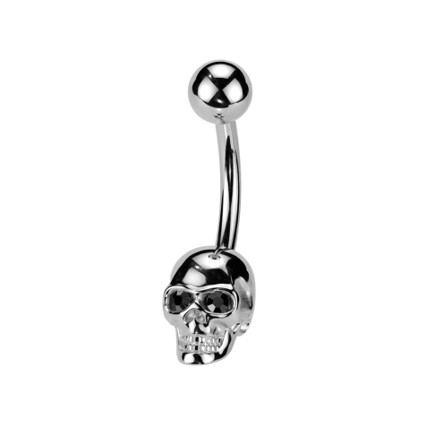Banana silver with silver ball and black skull crystals