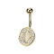 Banana gold-plated with ball gold-plated crystal silver and oval cats eye stone crystals silver