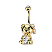 Banana gold-plated with ball gold-plated crystal silver...