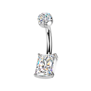 Banana internal thread silver flat crystal silver set and...