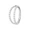 Micro segment ring, foldable, silver, two rings with crystals