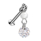 Micro Threadless UFO Labret silver with Cone silver pendant glass ball round crystal silver
