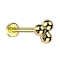 Labret micro sans filetage plaqué or trois boules