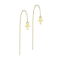 Gold-plated stud earrings free-falling chain mushroom