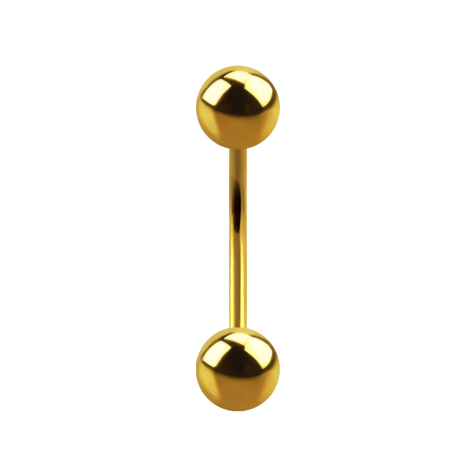 Micro banana gold-plated with two balls