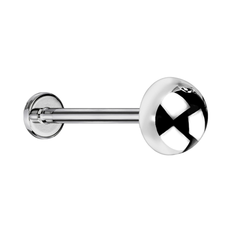 Labret microfilettato argento con cupola