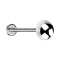 Labret microfilettato argento con cupola