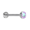 Micro Labret sans filetage argent demi-sphère avec cristal multicolore