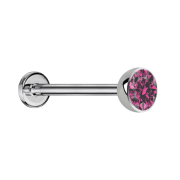 Micro Threadless Labret argento semisferico con cristallo...